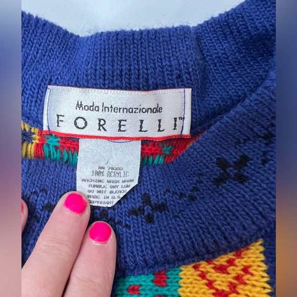 Vintage Forelli multi‎ colored sweater size tag not on large / XL - Picture 2 of 6